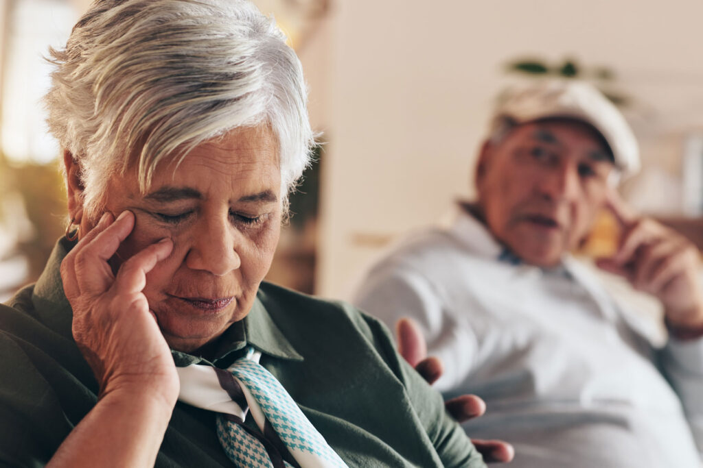 people experiencing stress while navigating sibling conflict over care of elderly parents