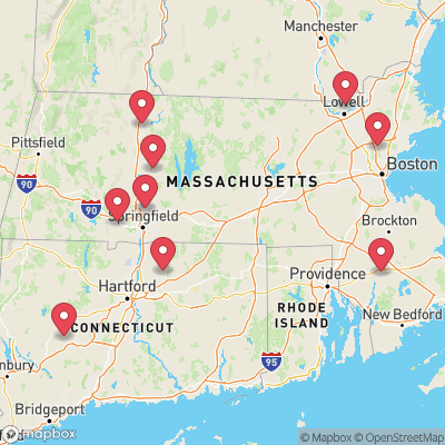 locations pinned on map