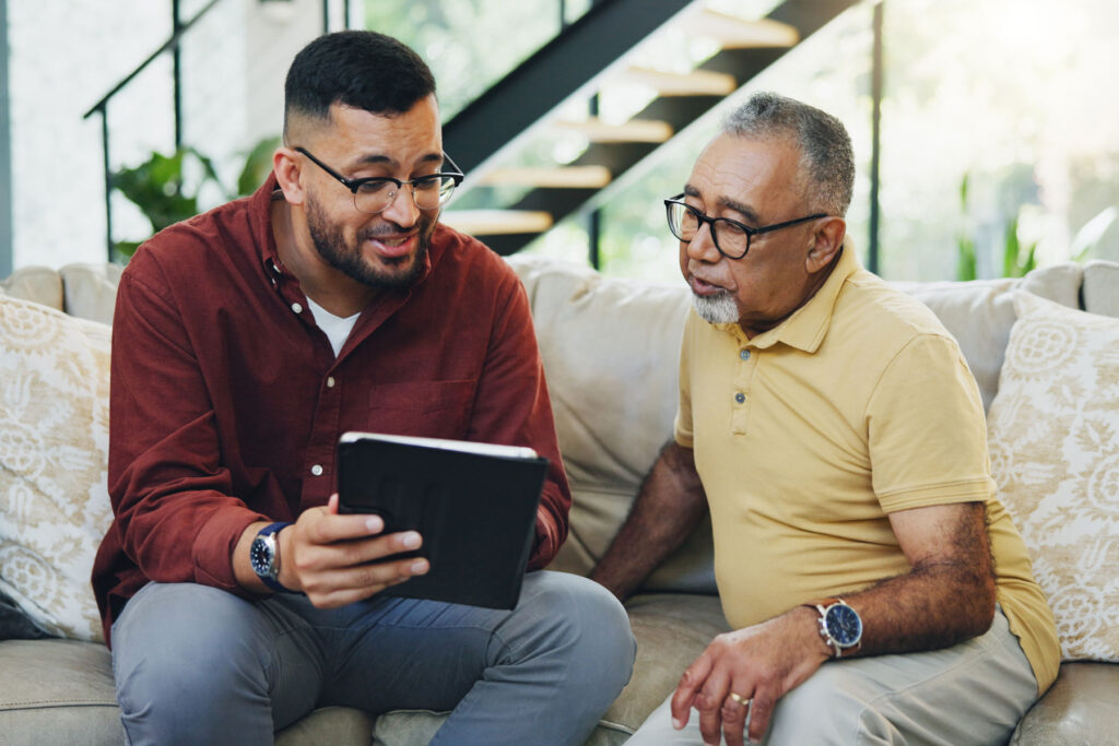 loved ones discussing lewy body dementia