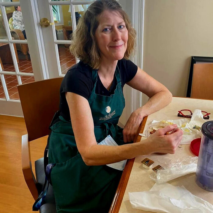 Resident doing an activity at Chicopee location